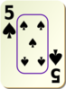 Bordered Five Of Spades Clip Art